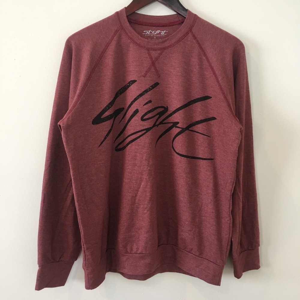 Slight Men’s Shirt Long Sleeve Burgundy Graphic - Picture 1 of 7